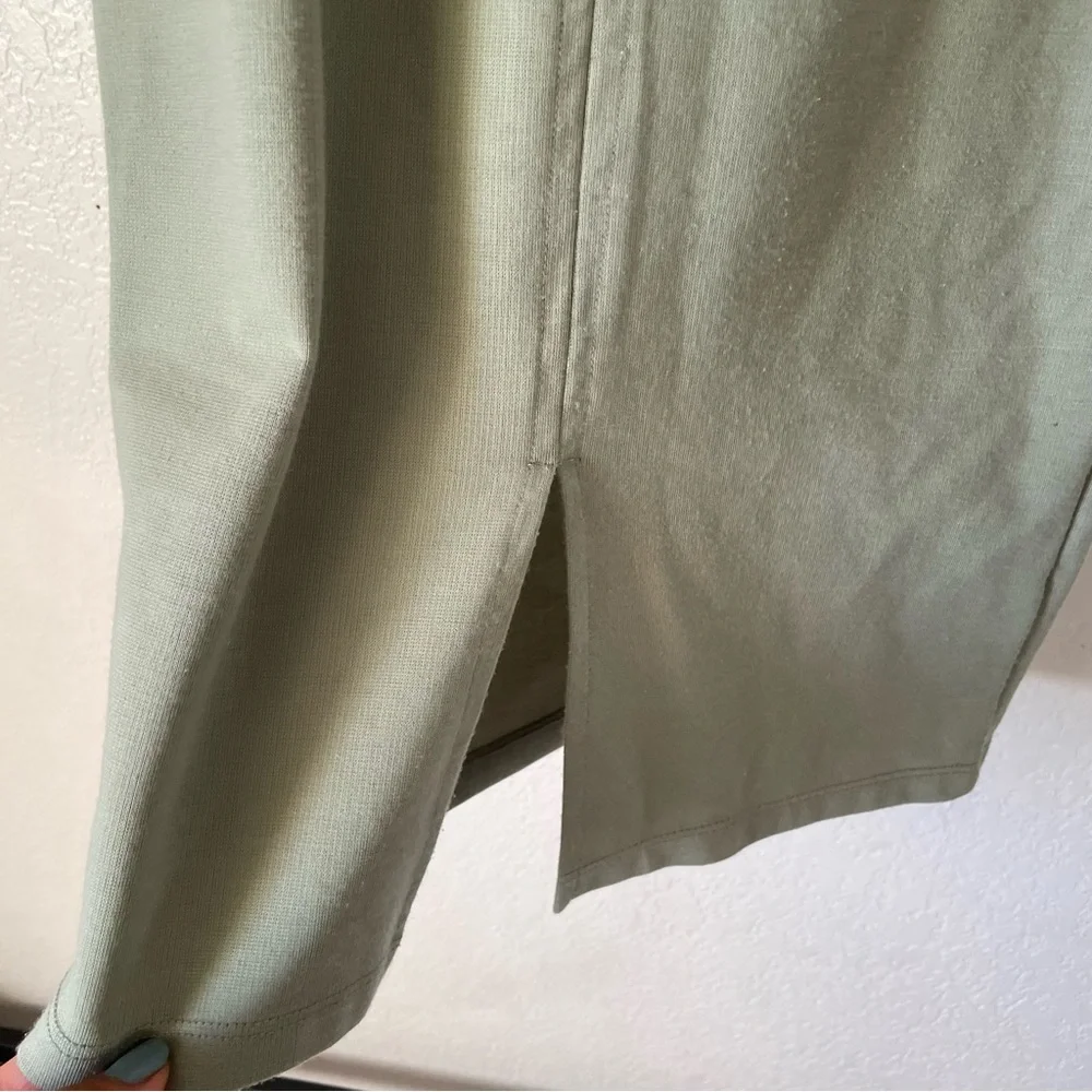 Zara Sage Green Trim Midi Sleeveless Bodycon Dress - Picture 5 of 5